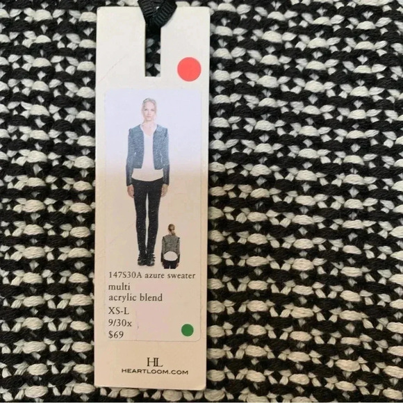 NWT Heartloom black white open  jacket azure sweater - Picture 3 of 7